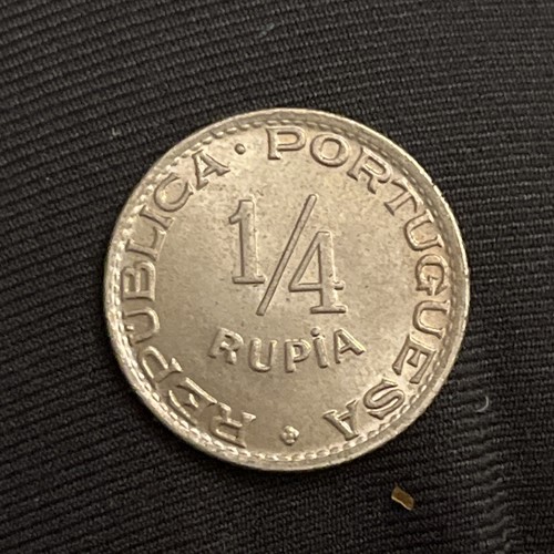1947 Portuguese India 1/4 Rupia Very High Grade GEM BU - Picture 2 of 2
