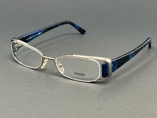 Fendi F764 036 Light Gunmetal 50mm Women's Oval Eyeglasses Clear Demo Lens NEW
