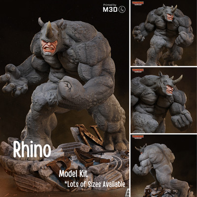 RHINO 1:6 1:9 1:12 3D Modellbausatz Figur unbemalt ungebaut Spiderman