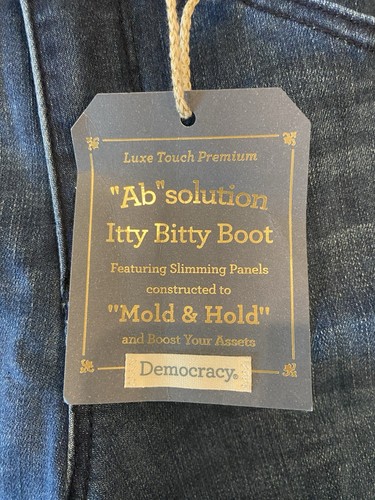 NWT Democracy Ab Solution Itty Bitty Boot Jeans Bootcut Size 6 Petite 6P New - Picture 2 of 5