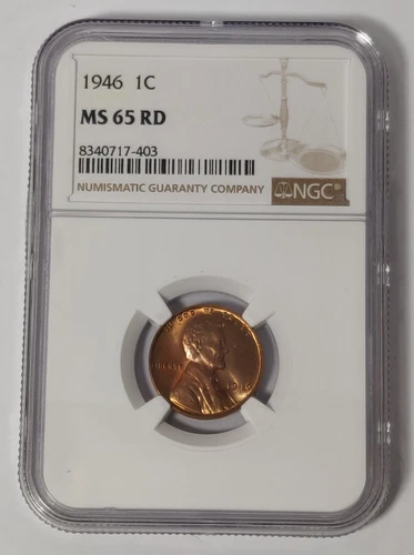 1946 LINCOLN CENT NGC MS 65 RD