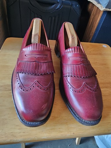 Johnston & Murphy Mens 13 M Burgundy Wingtip Loafers 