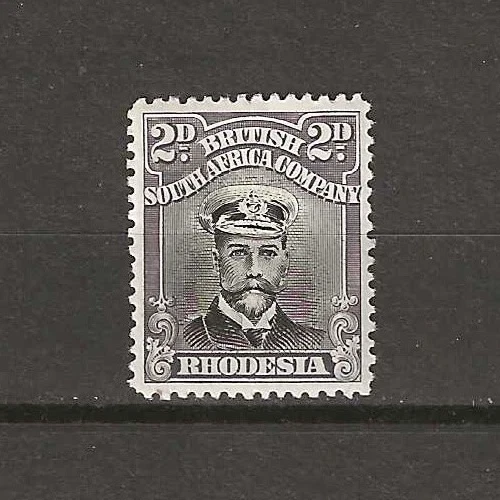 RHODESIA 1922/24 SG 291 2d Black & Grey Purple Die IIIB MINT