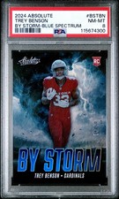 2024 Panini Absolute - By Storm Trey Benson #BS-TBN Spectrum Blue /50 (RC) PSA 8