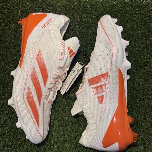 Size 12 - adidas ADIZERO ELECTRIC FOOTBALL CLEATS White/Orange IH5029 - Picture 3 of 8