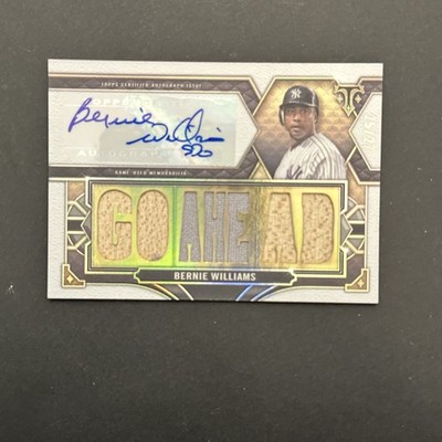 2022 Triple Threads Bernie Williams   Go Ahead   Bat And Jersey Relic Auto /27.