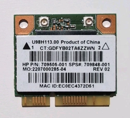 OEM HP Pavilion 15-P Series Wireless WiFi Card U98H113.00 709505-001 709848-001