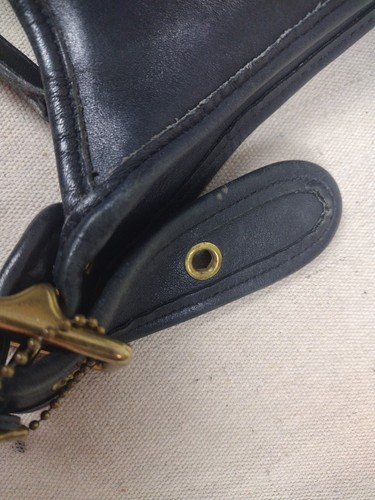 Vintage Coach Tasche Handtasche 9966 USA schwarz Leder Crossbody Reißverschluss Nichtraucher - Bild 10 von 15