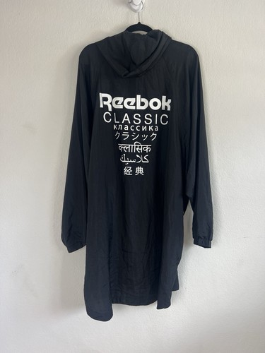 Reebok XL Worldwide Logo Long Nylon Hood Fish Tail Sport Jacket Reebok Classic's - Picture 4 of 15