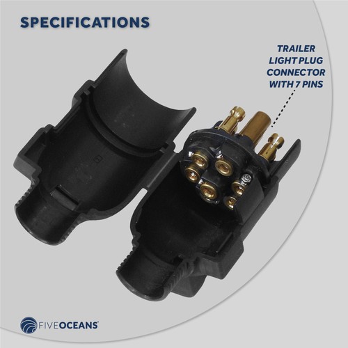 Adaptador de enchufe de remolque redondo de 7 vías Five Oceans - FO2354 - Imagen 3 de 7