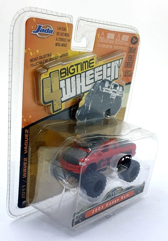 Jada 4Wheelin 1/64 Scale 14013 - 2003 Dodge Ram - Red/Black - Image 2 of 4