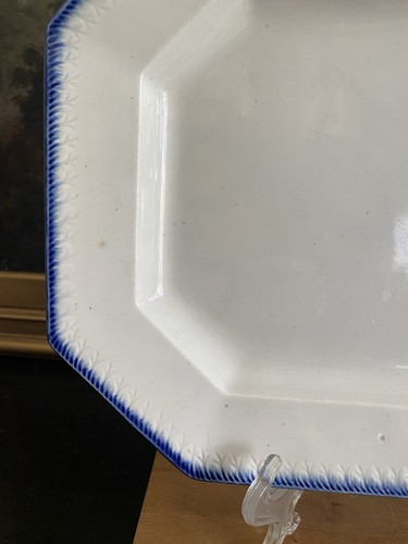 LEEDS Feather Edge PLATTER Marked "Best Goods" Antique Early 19th Century - Picture 7 of 17