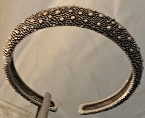 Michael Dawkins Sterling Silver STARRY NIGHT Hinged Cuff Bracelet 7" 43.5 grams - Picture 7 of 11