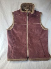 Woolrich Vest Women  s Corduroy Faux Fur Lined  Hazelberry  Large Has Pockets