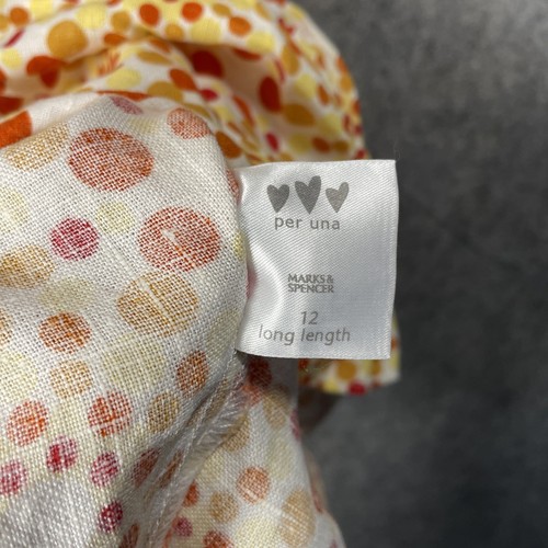 Per Una Summer Dress 70's Orange Polka Print Sleeveless Fit & Flare UK 12 Long - Picture 17 of 23