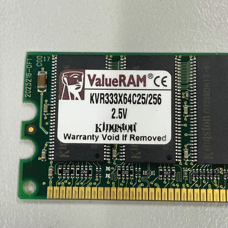 Kingston 256MB DDR1 RAM PC-2700 333MHz CL2.5 2.5V non-ECC DIMM KVR333X64C25/256 - Image 2 of 3