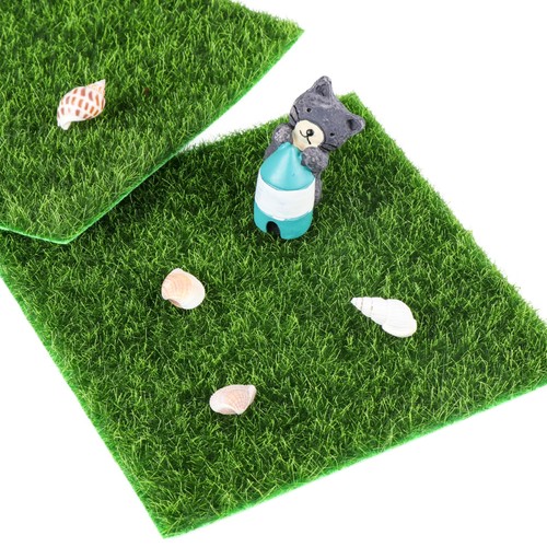 4 Stück Miniatur lebensechtes Kunstrasen für Gartendekoration 15x15cm grün - Bild 6 von 10