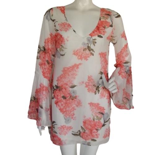 SHOW ME YOUR MUMU Dress, M, Bachelorette, White/Pink Floral, Long sleeve - Picture 8 of 8