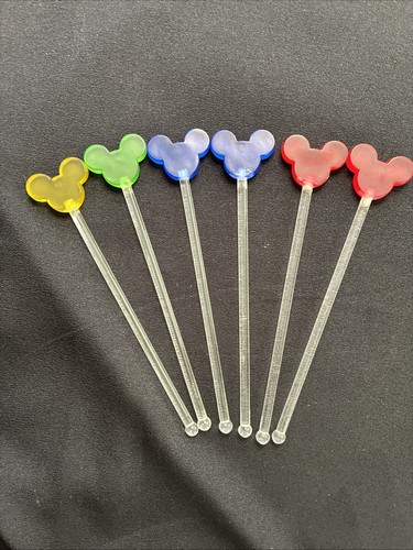 Mickey Mouse Cocktail Rührer Rührstäbchen 7,5" Vintage Disney Set/6 Barzubehör - Bild 6 von 10