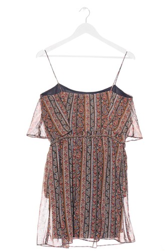 MANGO Vestido tipo overol Mujeres Talla EU 38 marrón-negro-rojo look casual - Imagen 2 de 5