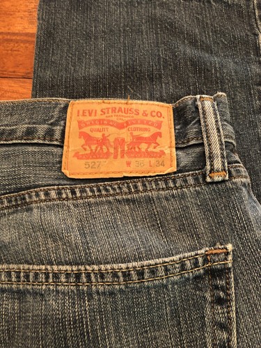 Levi’s Jeans Men's 36x34 527 Blue Slim Bootcut Dark Wash 100% Cotton Faded - Picture 2 of 9