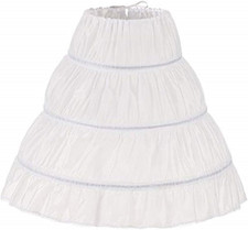 Girls' 3 Hoops Petticoat Full Slip Flower Girl Crinoline Skirt