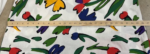 Abito Vintage Fatto a Mano Floreale Cambio Colori Primari Swing Massimalista Divertente 41” Busto - Foto 8 di 11