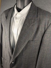 VTG John Alexander Wool Tweed Blazer Men's 42R Gray Glen Plaid Houndstooth USA