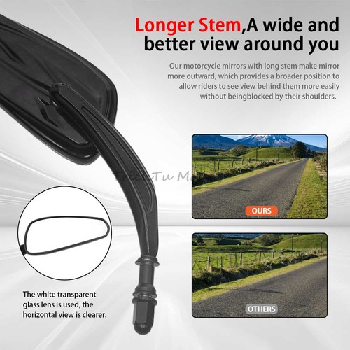 Motorcycle M8 Rearview Side Mirror Fit for Harley Touring Road Glide Road King - Picture 5 of 23