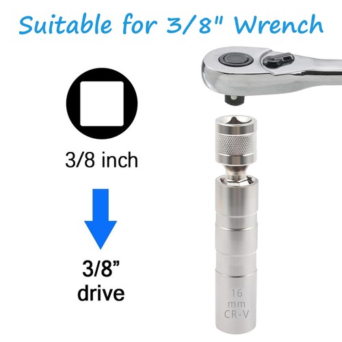 Juego de enchufes de bujía 14 mm 16 mm 5/8, enchufe de bujía magnética de pared delgada, coche... - Imagen 7 de 7