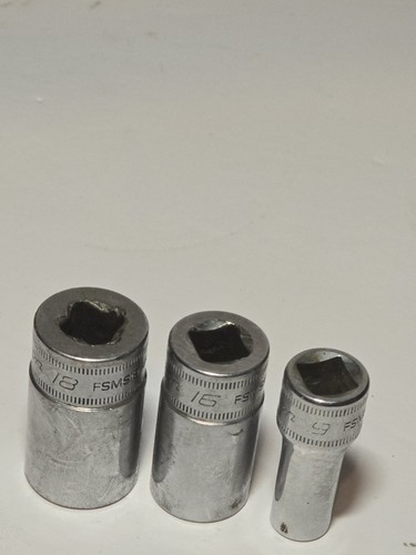 3pc Snap On Tools 6pt 3/8" Drive Metric Socket FSMS18 18mm 16mm 9mm  - Bild 4 von 6