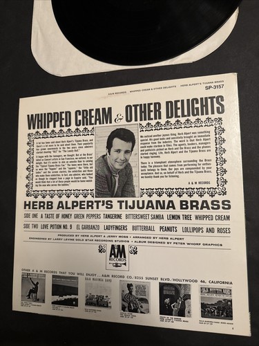 Herb Alpert Whipped Cream and Other Delights LP Vinyl Album Record Jazz Latin - Picture 2 of 6