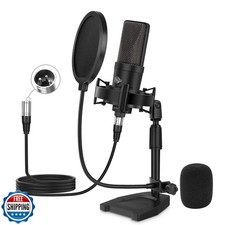 iQlQPQ XLR Microphone Professional Cardioid Gaming Mic Kit with Desktop Stand