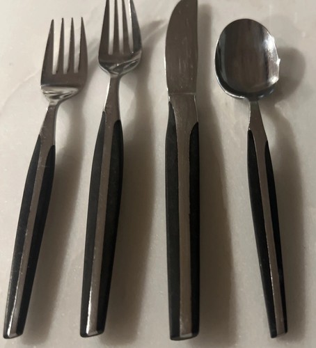 Vintage MCM Lot 24 Teile Eldan Service X6 Gedeck Besteck Japan Braun Mid Century - Bild 15 von 16
