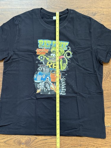 Camiseta de algodón negra para hombre Ed Big Daddy Roth Rat Fink Outrageous Hot Rod X-LARGE - Imagen 2 de 4