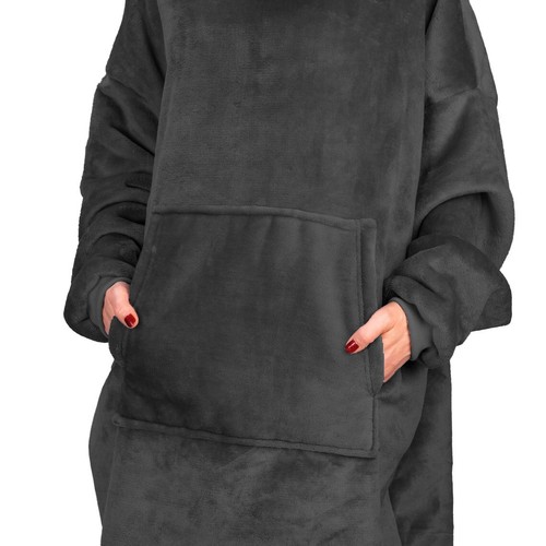Sherpa Fleece Hoodie Blanket Hug Snug Extra Long Oversized Oodies Sweatshirt UK - Picture 11 of 86