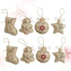 4 Pcs Party Decoration Traditional Tree Decorations Burlap Ornaments