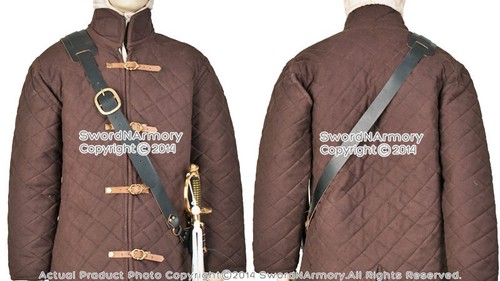 Medieval Renaissance Genuine Leather Waist Shoulder Sword Belt Frog Hanger LARP - Picture 3 of 19