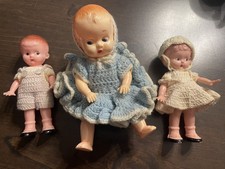 3 Antique Knickerbocker Celluloid Dolls