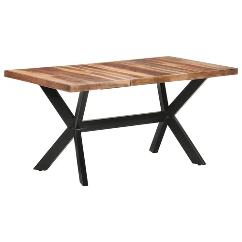 Solid Wood Dining Table Industrial Rustic Leg Timber Kitchen Cafe Desk Rectangle - Picture 10 of 10
