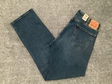 Levis 505 Regular Fit Jeans Mens Size 38x34 Classic Straight Leg Mid Rise Denim
