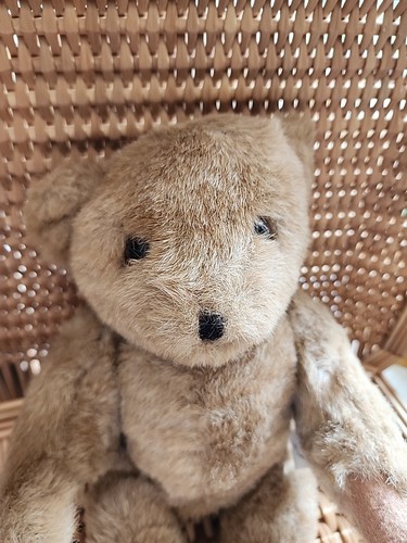 Tender Heart Treasures Teddy Bear 12" light tan jointed arms legs head Vintage - Afbeelding 4 van 13