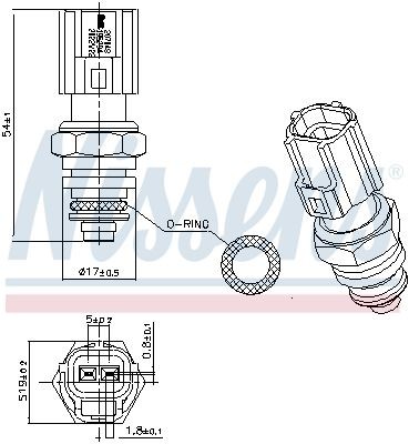 COOLANT TEMPERATURE SENSOR LOWER 207048 NISSENS NEW OE REPLACEMENT - Picture 3 of 10