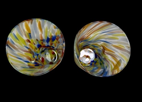 2 Vetro Eseguito MURANO Multi Konfetti mundgeblasene Tumbler Trinkgläser NEU - Bild 6 von 8