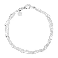 New Silpada 'Figurati' Multi-Chain Beaded Bracelet in Sterling Silver, 7.5"