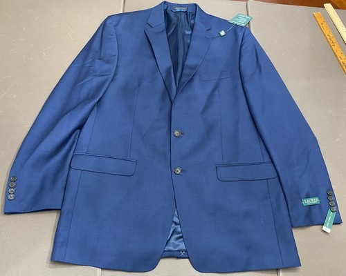 Tuta Lauren Ralph Lauren 44L 40W 2 pezzi ultraflex blu navy a quadri NUOVA lana - Foto 2 di 24