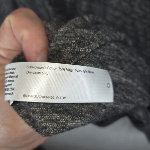 Eileen Fisher Charcoal Gray Virgin Wool Blend Dolman Sleeve Lagenlook Cardigan L - Picture 3 of 4