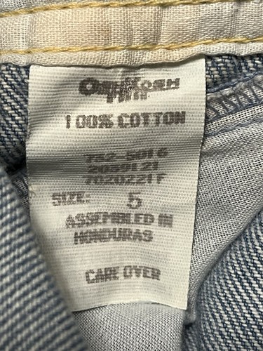 VINTAGE Osh Kosh B’gosh Overalls Shorts Unisex Kids Youth Size 5 5T Denim Jeans - Picture 11 of 11