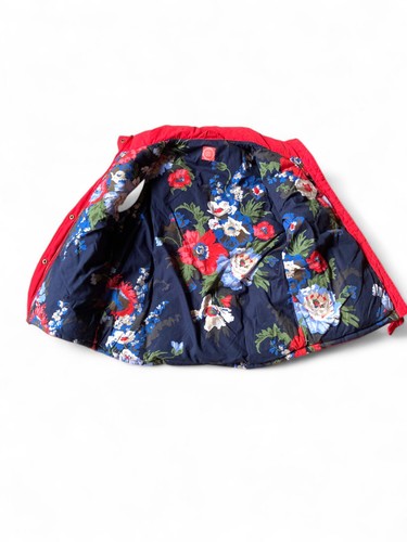Joules Womens Red Padded Gilet Vest US8 / UK12 Med Puffer Zip Floral Lined Layer - Picture 3 of 13