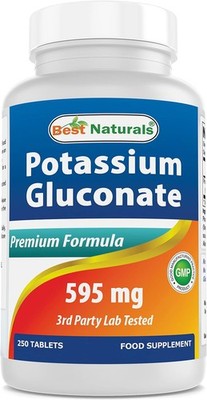 Best Naturals Potassium Gluconate Supplement 595 Mg Tablet, 250Count 